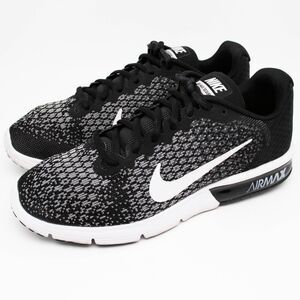 Nike Air Max Sequent 2 Running Shoes 852465-002 White Black Women SIZE 10